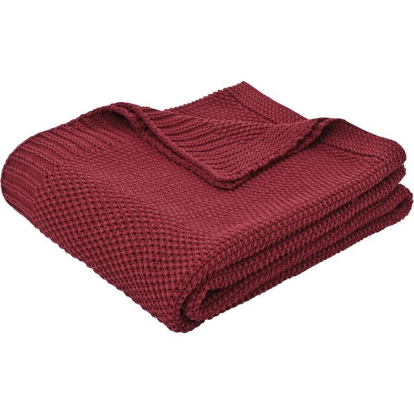 Wohndecke Phelon, 100% Baumwolle, Strick, Tagesdecke, weich & pflegeleicht, OTTO home, 100% Baumwolle, Trendiges Strickmuster, 130 × 170 cm, 540 g/m², weich