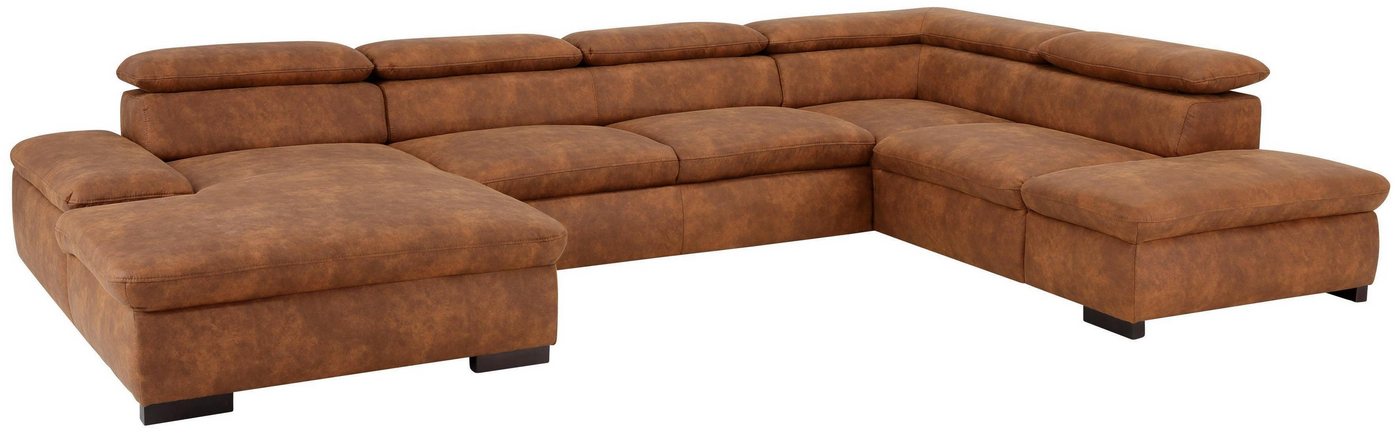 OTTO home Wohnlandschaft Alberto U-Form, B: 350 cm, mit Kopfteilverstellung, XXL-Sofa, mit Schlaffunktion, Couch mit Lederoption – Bild 2 von 5