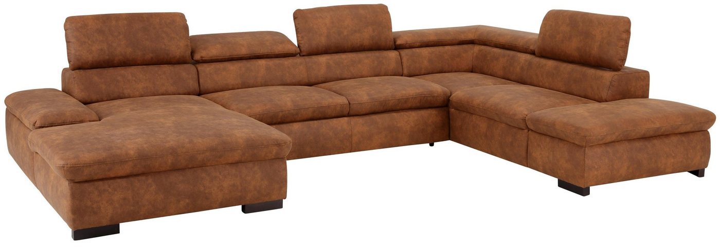 OTTO home Wohnlandschaft Alberto U-Form, B: 350 cm, mit Kopfteilverstellung, XXL-Sofa, mit Schlaffunktion, Couch mit Lederoption – Bild 3 von 5