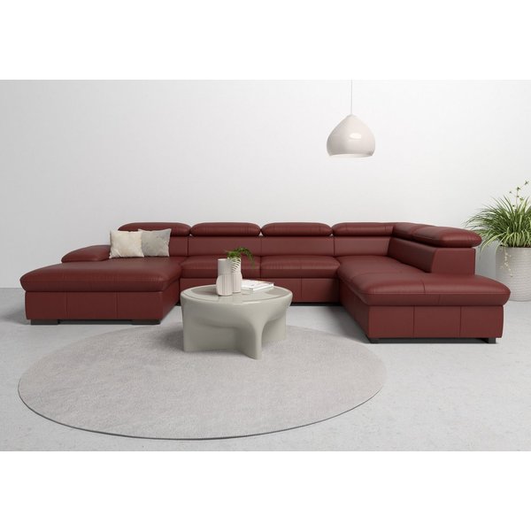 OTTO home Wohnlandschaft Alberto U-Form, B: 350 cm, mit Kopfteilverstellung, XXL-Sofa, optional mit Schlaffunktion, Couch mit Lederoption