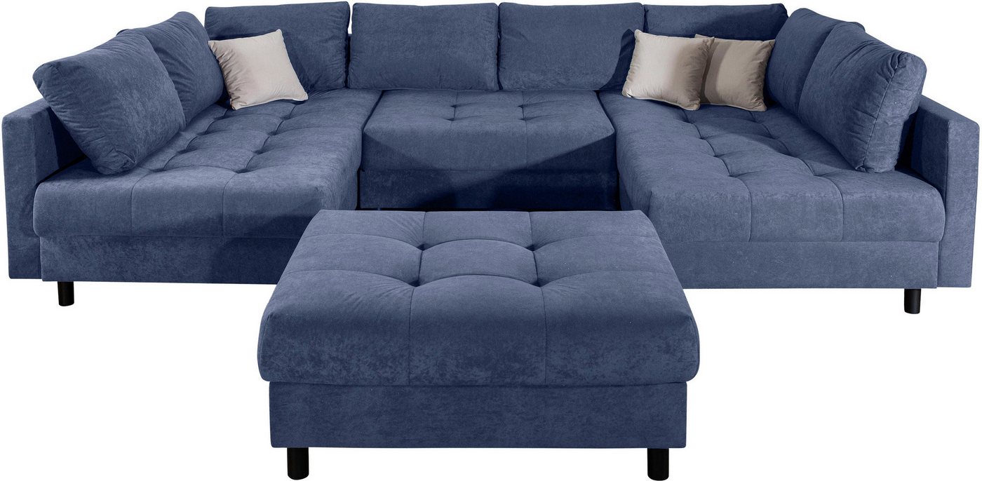 OTTO home Wohnlandschaft Antonia U-Form, B: 298 cm, inkl. Hocker, Federkernpolsterung, extra große Liegefläche, 282x178cm, inkl. 3 Zierkissen – Bild 2 von 5