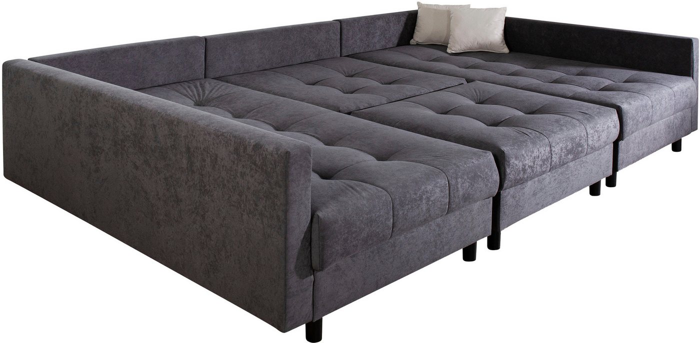 OTTO home Wohnlandschaft Antonia U-Form, B: 298 cm, inkl. Hocker, Federkernpolsterung, extra große Liegefläche, 282x178cm, inkl. 3 Zierkissen – Bild 5 von 5