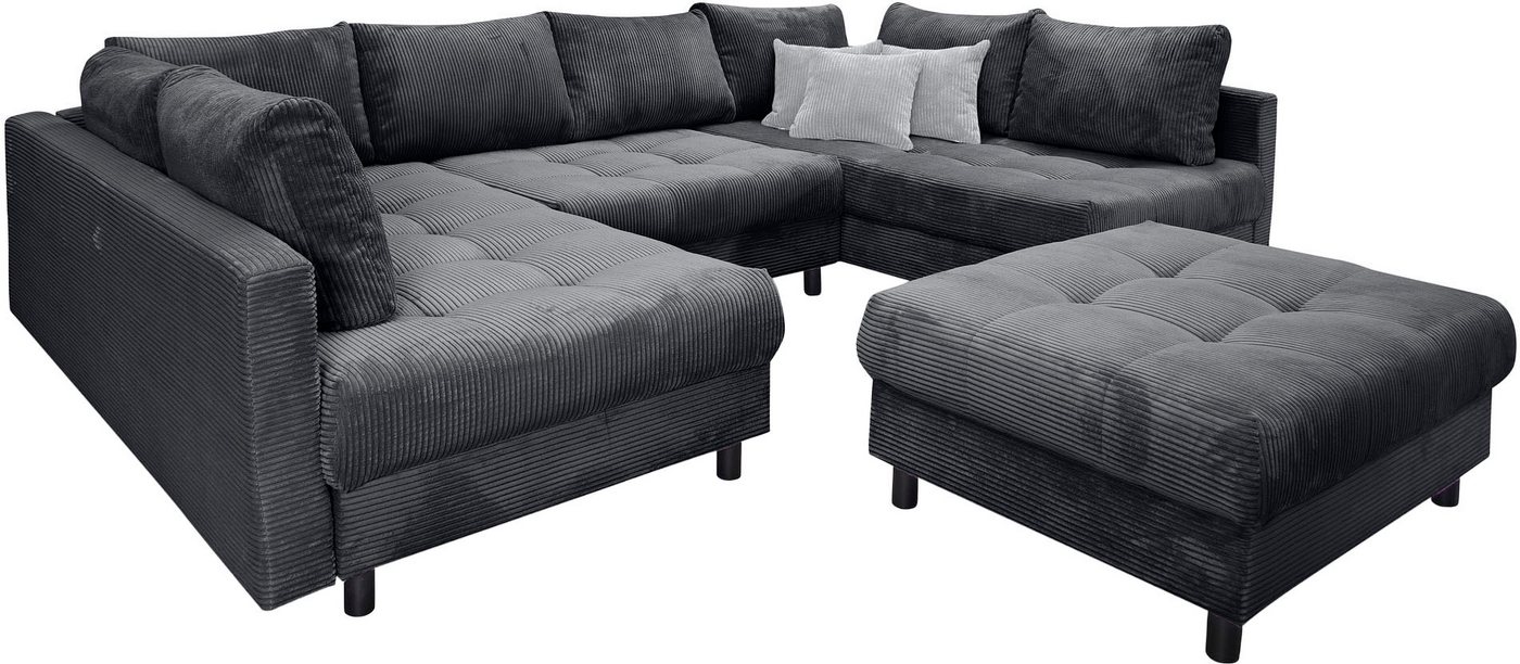 OTTO home Wohnlandschaft Antonia U-Form, B: 298 cm, inkl. Hocker, Federkernpolsterung, extra große Liegefläche, 282x178cm, inkl. 3 Zierkissen – Bild 5 von 5