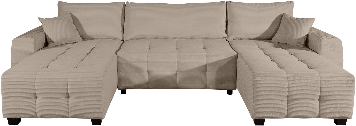 OTTO home Wohnlandschaft Bella U-Form, B: 314 cm, inkl. Schlaffunktion, auch in Cord, inkl. Bettkasten, Bonellfederkern, extra große Liegefläche: 269x135cm – Bild 2 von 5
