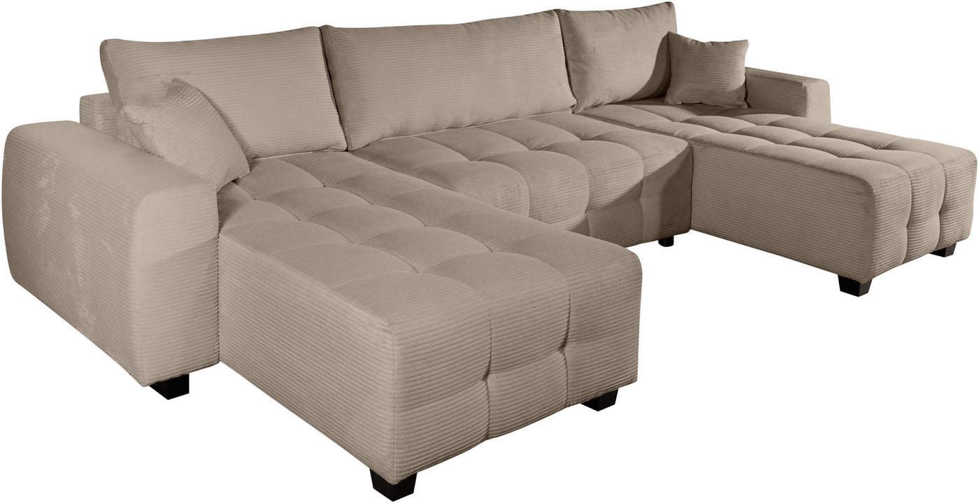 OTTO home Wohnlandschaft Bella U-Form, B: 314 cm, inkl. Schlaffunktion, auch in Cord, inkl. Bettkasten, Bonellfederkern, extra große Liegefläche: 269x135cm – Bild 5 von 5