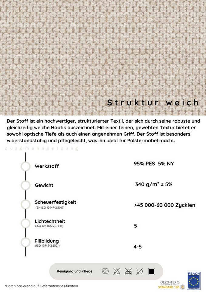 OTTO home Wohnlandschaft Bella U-Form, B: 314 cm, inkl. Schlaffunktion, auch in Cord, inkl. Bettkasten, Bonellfederkern, extra große Liegefläche: 269x135cm – Bild 4 von 5