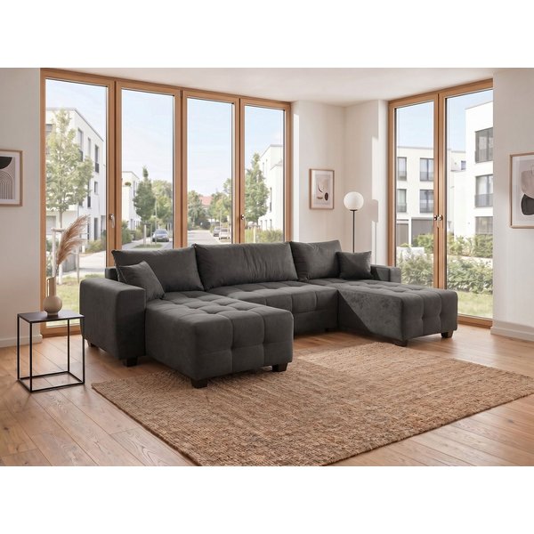 OTTO home Wohnlandschaft Bella U-Form, B: 314 cm, inkl. Schlaffunktion, auch in Cord, inkl. Bettkasten, Bonellfederkern, extra große Liegefläche: 269x135cm
