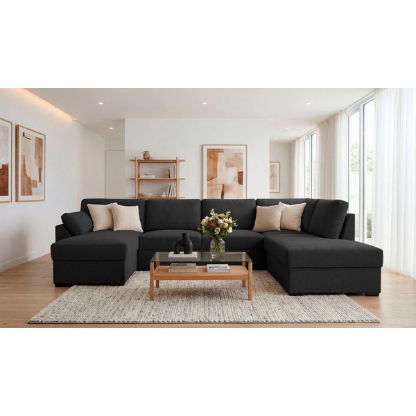 OTTO home Wohnlandschaft Citry, Breite 309 cm, Chenille, Bettfunktion, Bettkasten, U-Form