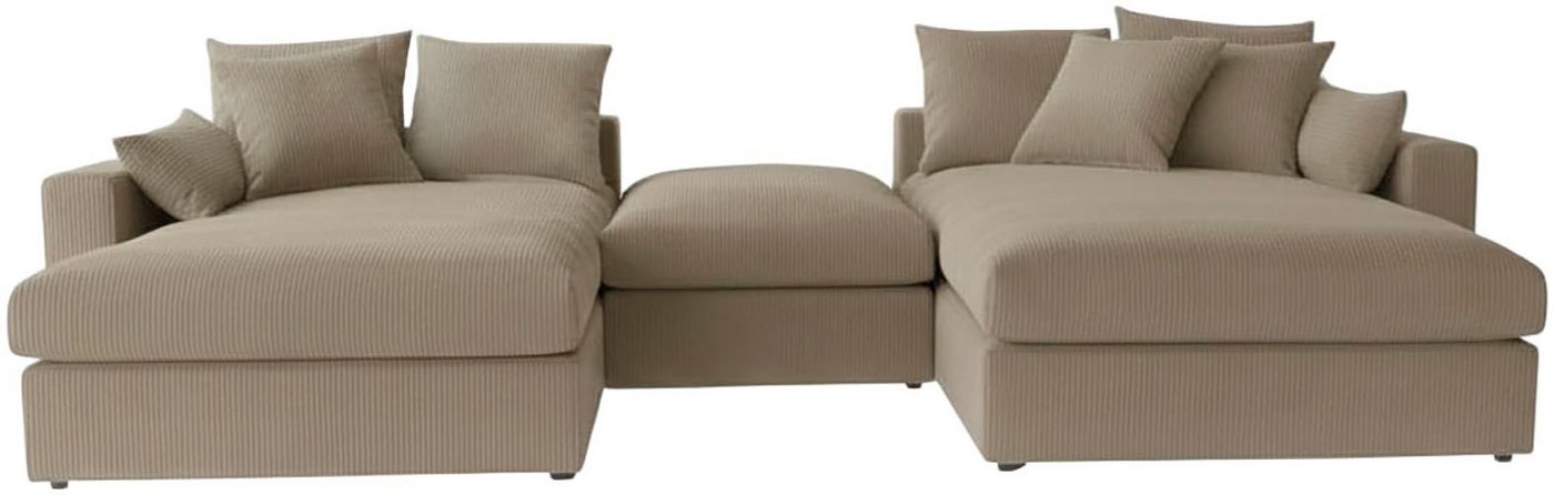 OTTO home Wohnlandschaft Cosy Lounge U-Form, Breite 385 cm, Mega-Sofa mit Cordstoff bezogen, mit Federkern & 5 Zierkissen – Bild 2 von 5