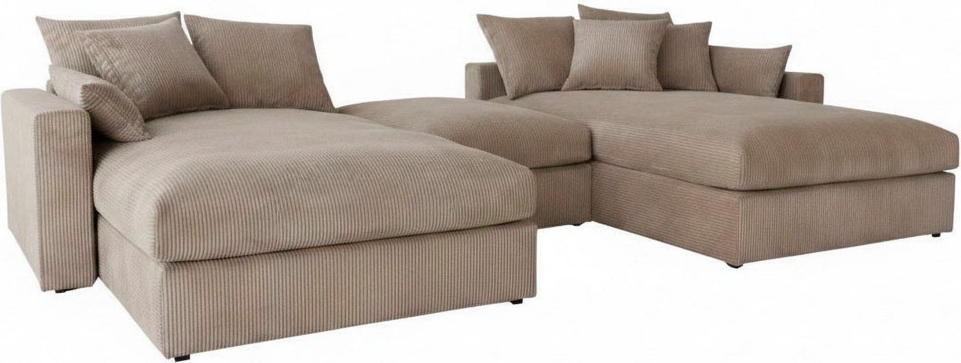 OTTO home Wohnlandschaft Cosy Lounge U-Form, Breite 385 cm, Mega-Sofa mit Cordstoff bezogen, mit Federkern & 5 Zierkissen – Bild 5 von 5