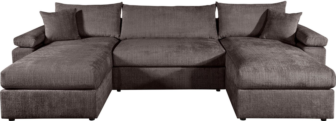 OTTO home Wohnlandschaft Cosy U-Form, B: 309 cm, XXL-Wohnlandschaft mit Federkern, 2 Zierkissen, Mega-Sofa, Cord oder Struktur weich, Kaltschaumauflage – Bild 2 von 5