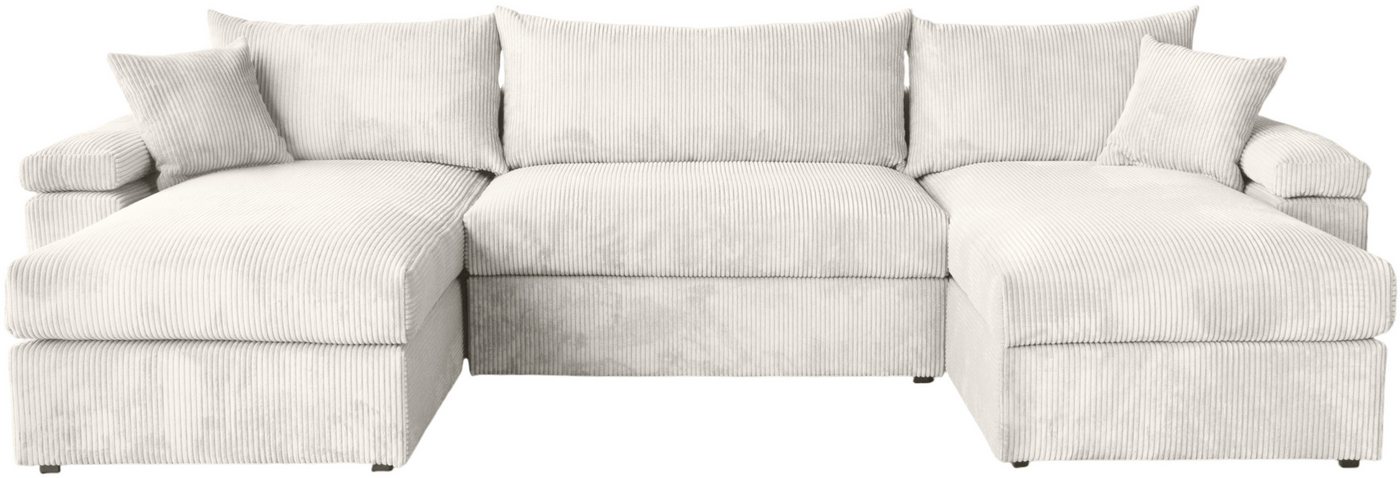 OTTO home Wohnlandschaft Cosy U-Form, B: 309 cm, XXL-Wohnlandschaft mit Federkern, 2 Zierkissen, Mega-Sofa, Cord oder Struktur weich, Kaltschaumauflage – Bild 2 von 5