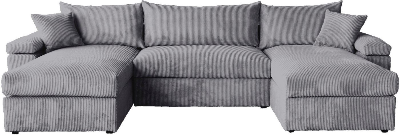 OTTO home Wohnlandschaft Cosy U-Form, B: 309 cm, XXL-Wohnlandschaft mit Federkern, 2 Zierkissen, Mega-Sofa, Cord oder Struktur weich, Kaltschaumauflage – Bild 2 von 5