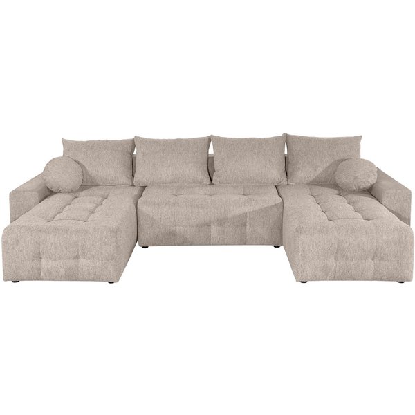 OTTO home Wohnlandschaft Jessy U-Form, B: 313 cm, in Cord & weiteren Bezügen, Schlaffunktion, Bettkasten, Tonnentaschenfederkern-Polsterung