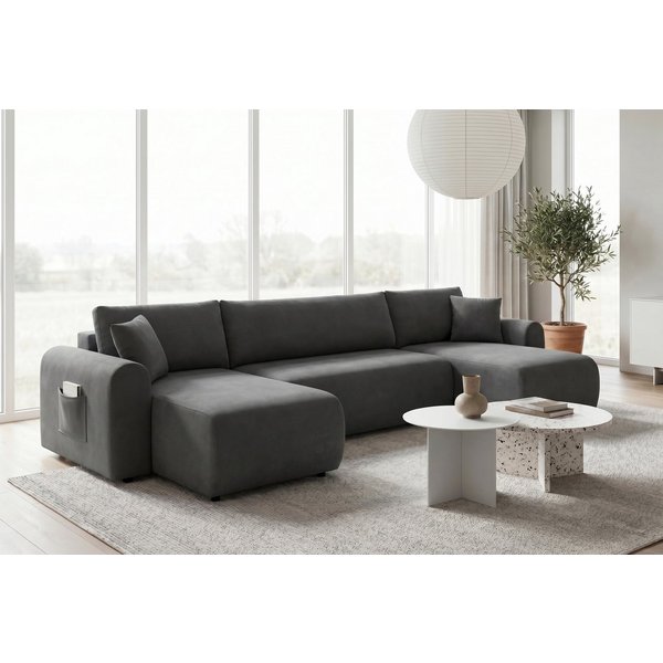OTTO home Wohnlandschaft JONAA Feinstruktur, U-Form, 311 cm. -OTTO. Verlässliche Qualität, Tonnentaschen-Federkern, Bettkasten, Schlafsofa (133/270)
