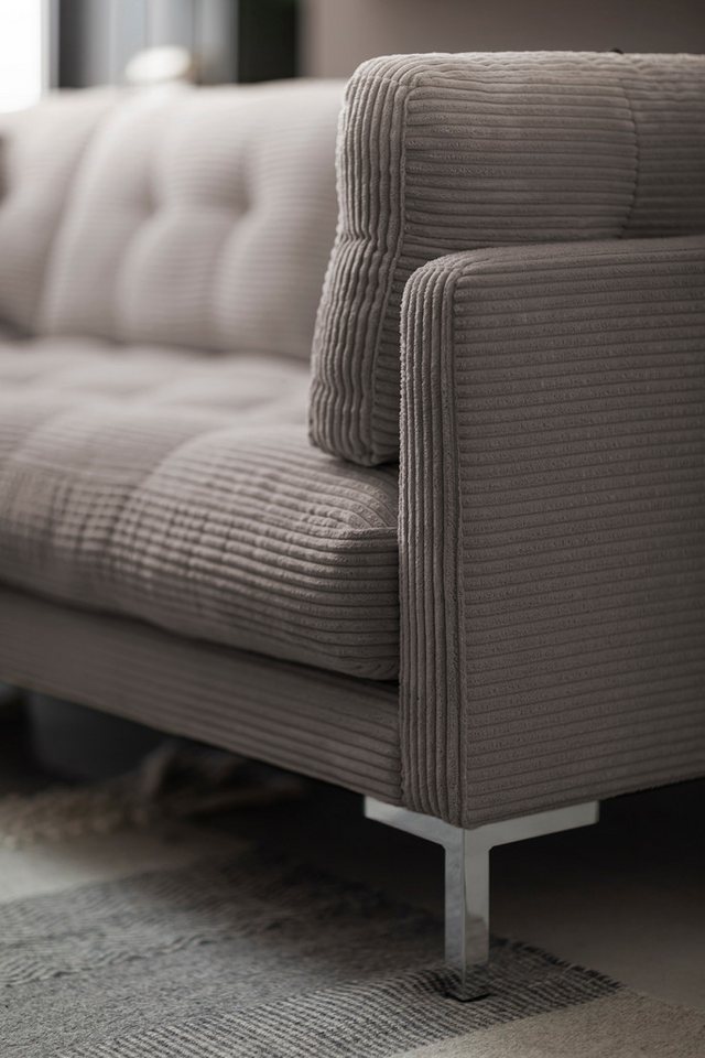 OTTO home Wohnlandschaft Landau U-Form, in Cord-Stoff mit Metallfuß – Bild 4 von 5