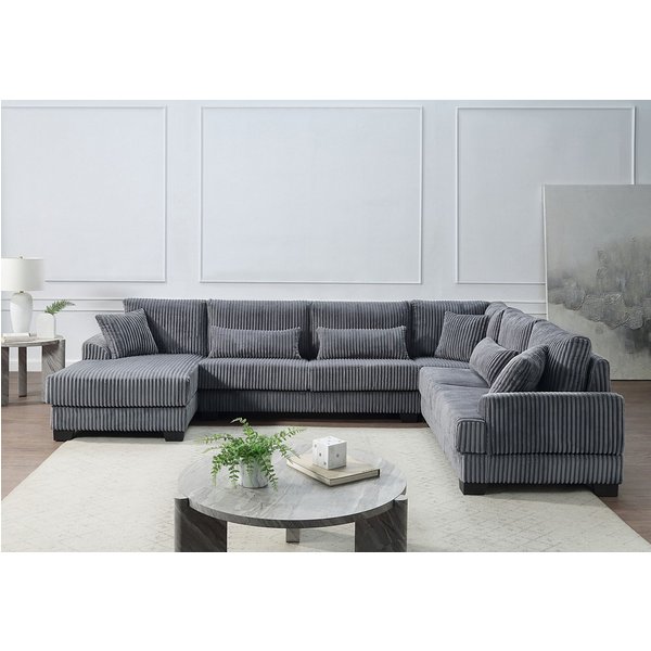 OTTO home Wohnlandschaft Miron U-Form, B: 332 cm, weicher XXL-Cordbezug, Sofa mit Federkern, 6 Zierkissen, Rücken echt bezogen