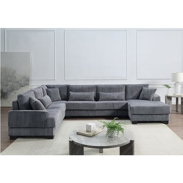 OTTO home Wohnlandschaft Miron U-Form, B: 332 cm, weicher XXL-Cordbezug, Sofa mit Federkern, 6 Zierkissen, Rücken echt bezogen