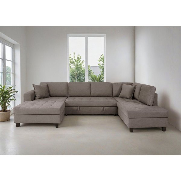OTTO home Wohnlandschaft Moritz U-Form, B: 324 cm, mit Schlaffunktion, Bettkasten & Zierkissen