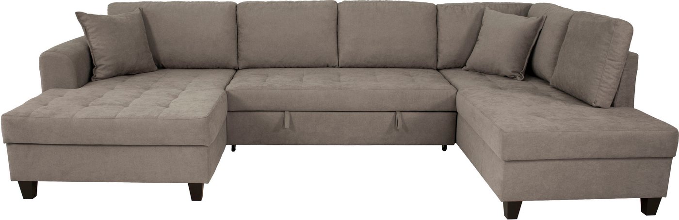 OTTO home Wohnlandschaft Moritz U-Form, B: 324 cm, mit Schlaffunktion, Bettkasten & Zierkissen – Bild 2 von 5