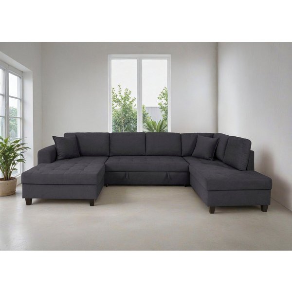OTTO home Wohnlandschaft Moritz U-Form, B: 324 cm, mit Schlaffunktion, Bettkasten & Zierkissen