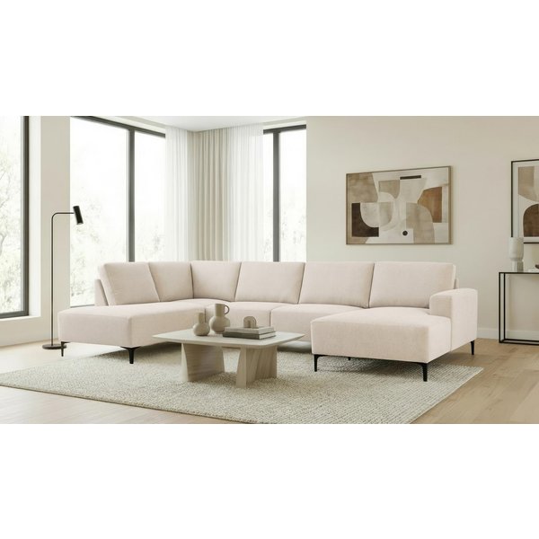 OTTO home Wohnlandschaft Tournon U-Form, XXL Sofa, Breite 333 cm, Webstoff, Chenille, Designsofa im nordischen Stil, Wellenunterfederung, Metallfüße