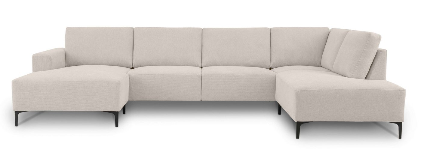 OTTO home Wohnlandschaft Tournon U-Form, XXL Sofa, Breite 333 cm, Webstoff, Chenille, Designsofa im nordischen Stil, Wellenunterfederung, Metallfüße – Bild 2 von 5