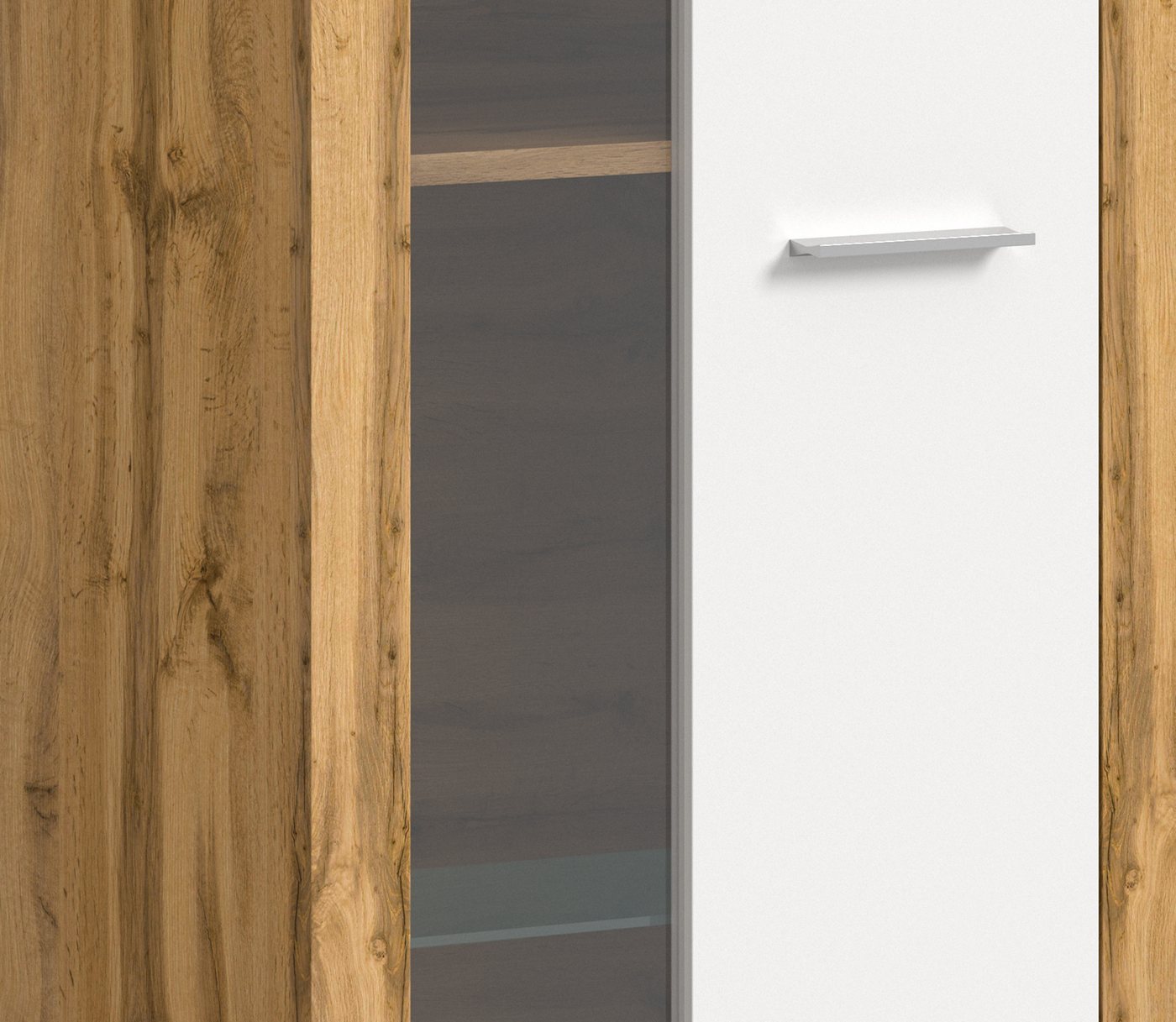 OTTO home Wohnwand AOSTA, Breite 310cm, 4-teilige Wohn-Kombination, (bestehend aus: 2x Vitrine, Lowboard, Wandboard), Wohnwand, Kombination, Anbauwand, Möbel Se – Bild 5 von 5