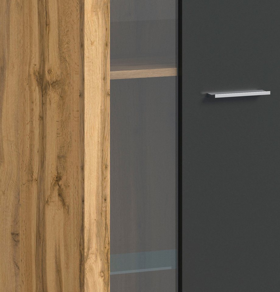 OTTO home Wohnwand AOSTA, Breite 235cm, 3-teilige Wohn-Kombination, (3-St., bestehend aus: Lowboard, Wandboard, Vitrine), Wohnwand, Kombination, Anbauwand, Möbe – Bild 5 von 5