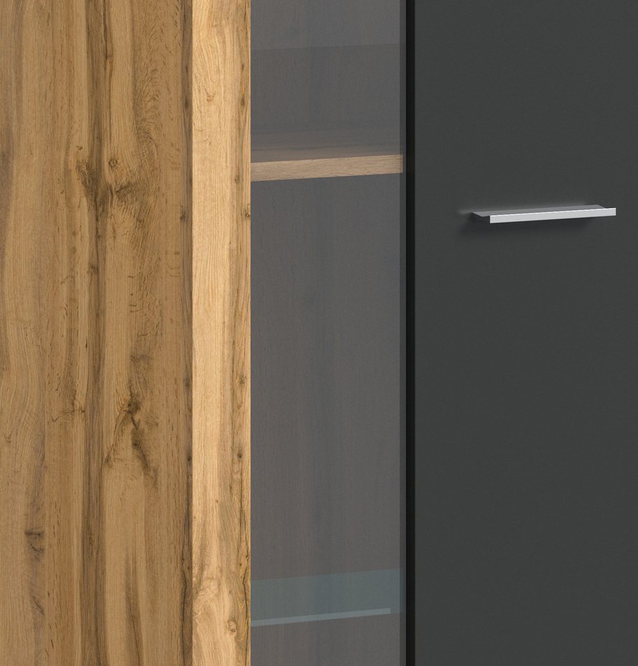OTTO home Wohnwand AOSTA, Breite 310cm, 4-teilige Wohn-Kombination, (bestehend aus: 2x Vitrine, Lowboard, Wandboard), Wohnwand, Kombination, Anbauwand, Möbel Se – Bild 5 von 5