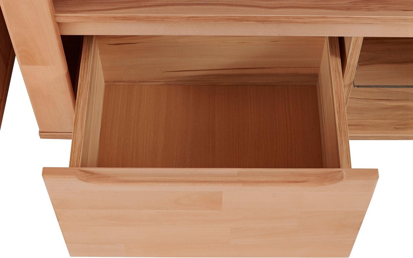OTTO home Wohnwand Denis, (Set, 4-St), Breite: 340cm, 1Vitrine, 1Stauraumvitrine, 1 Lowboard und 1 Wandregal – Bild 4 von 5