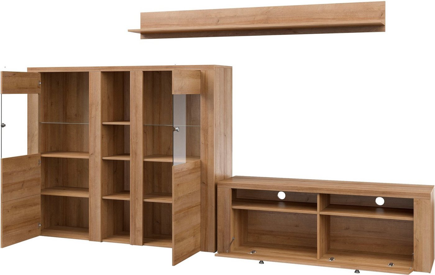 OTTO home Wohnwand Larona, Wohnwand, Set 3 teilig, (3-St), Wohnzimmer Set bestehend aus 1 TV-Board, 1 Highboard,1 Wandregal – Bild 3 von 5
