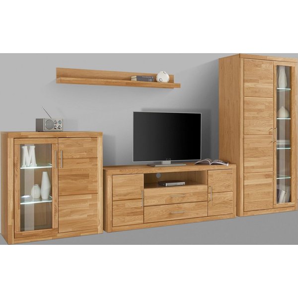 OTTO home Wohnwand Logo, (Set, 4-St), teilmassives Holz