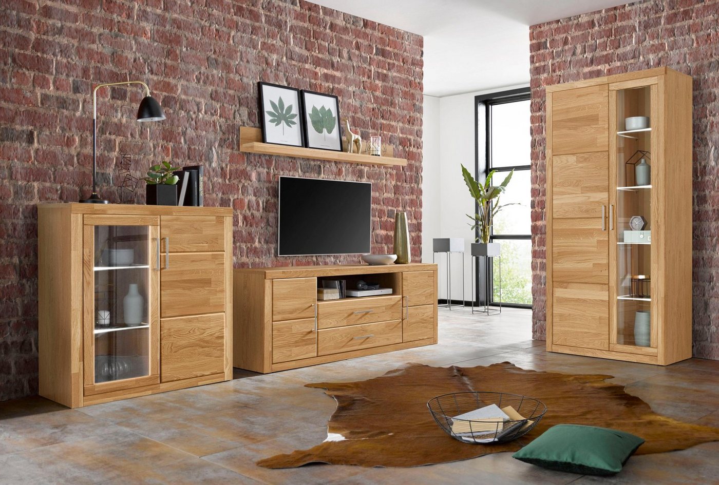 OTTO home Wohnwand Logo, (Set, 4-St), teilmassives Holz – Bild 4 von 5