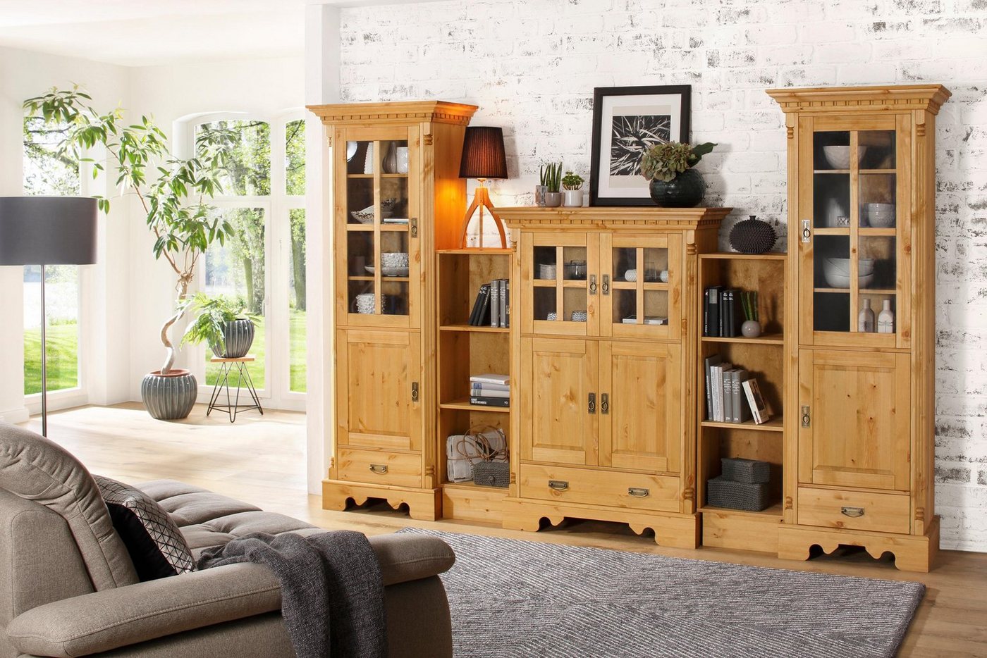 OTTO home Wohnwand Milan, (5-St), aus massiver Kiefer, FSC® zertifiziert – Bild 2 von 5