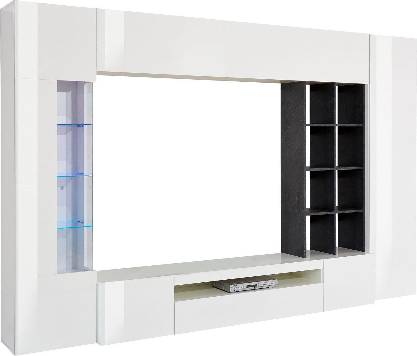 OTTO home Wohnwand New Egypt, Anbauwand, Medienwand, Wohnzimmerwand, (Set, 5-St., 2 Klappen,2 kleine Türen,2 große Türen), 2 Klappen,2 kleineTüren,2 große Türen – Bild 2 von 5