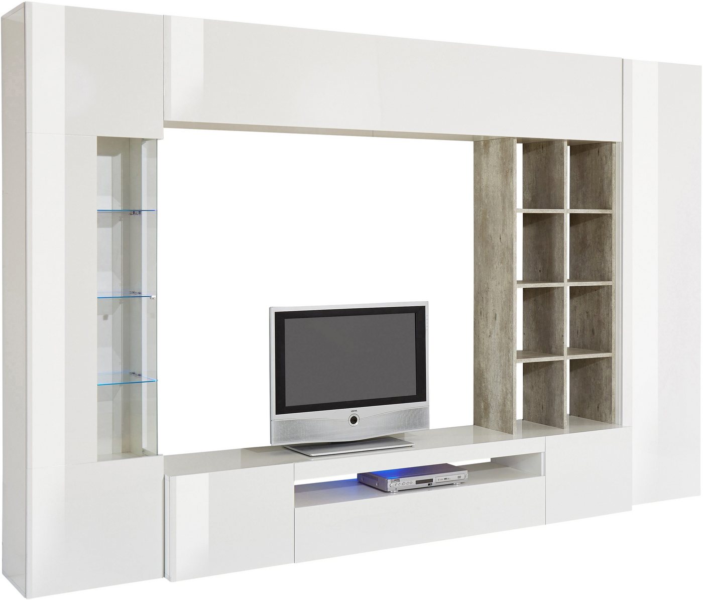 OTTO home Wohnwand New Egypt, Anbauwand, Medienwand, Wohnzimmerwand, (Set, 5-St., 2 Klappen,2 kleine Türen,2 große Türen), 2 Klappen,2 kleineTüren,2 große Türen – Bild 2 von 5
