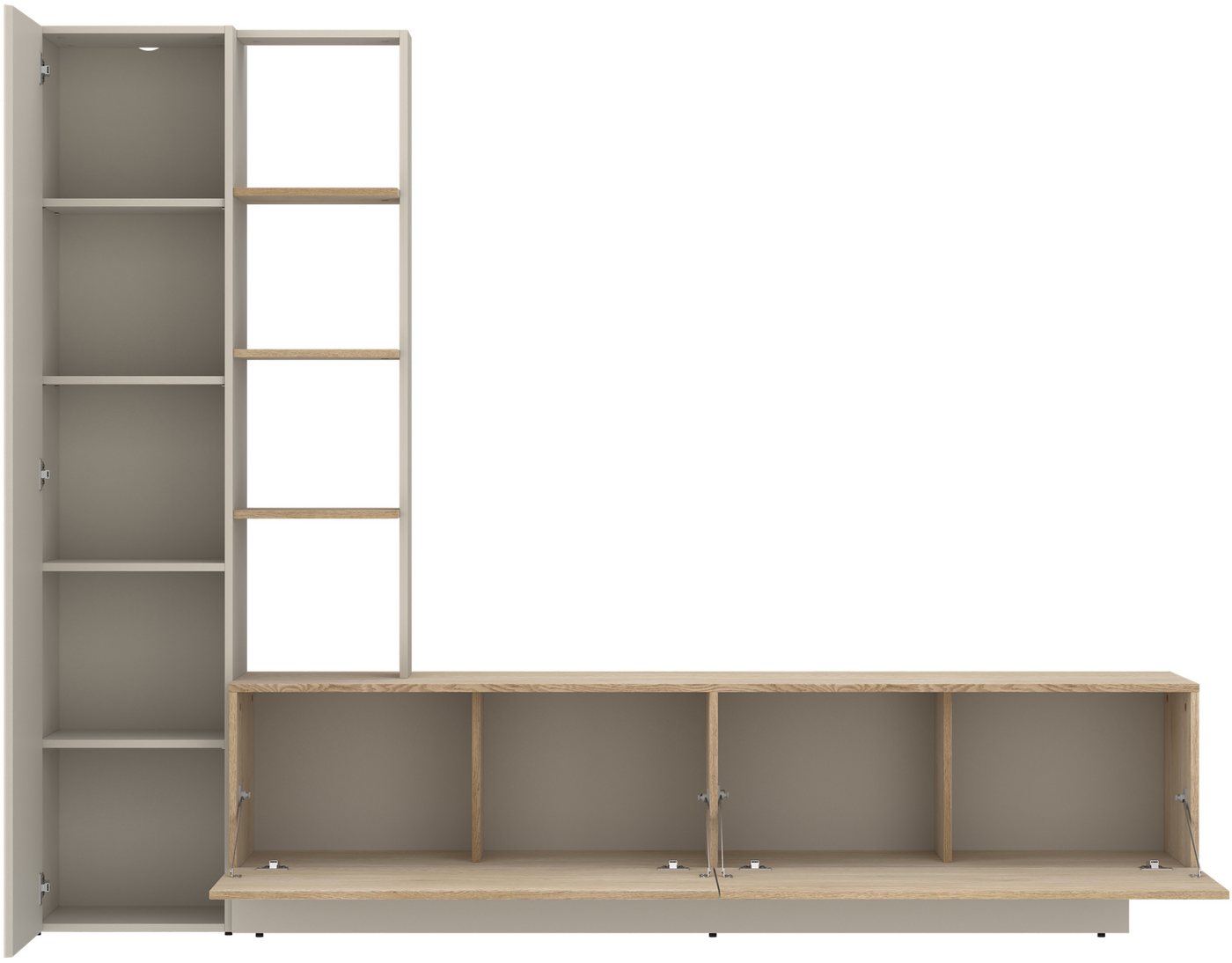 OTTO home Wohnwand Roda, moderne Wohnwand, Komplett-Set, Breite 230 cm, grifflose Design – Bild 3 von 5