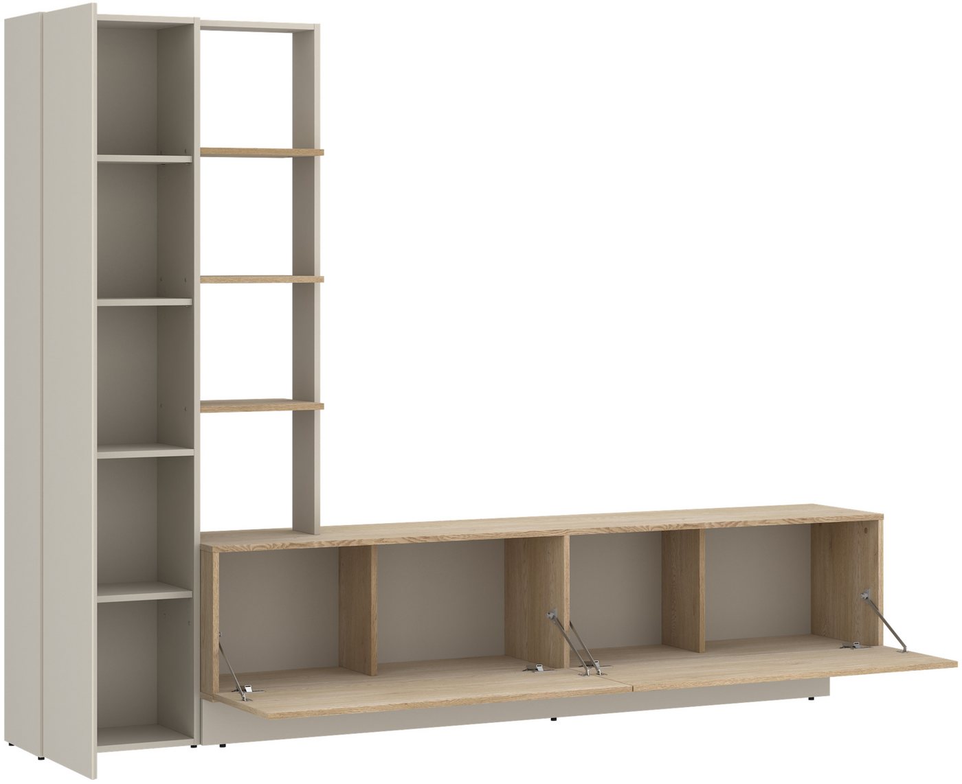 OTTO home Wohnwand Roda, moderne Wohnwand, Komplett-Set, Breite 230 cm, grifflose Design – Bild 4 von 5