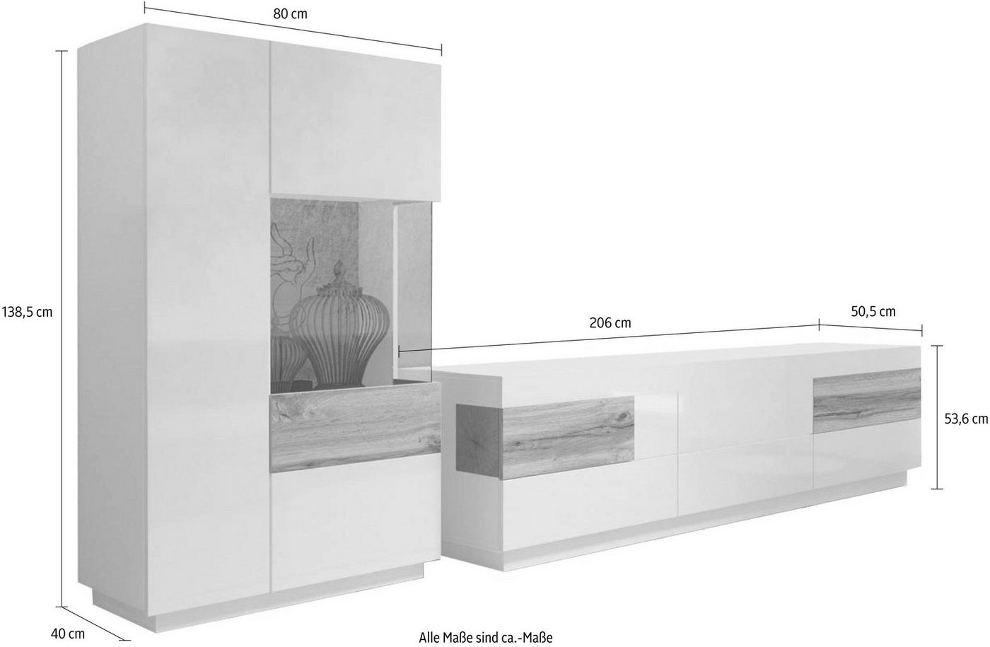 OTTO home Wohnwand Silke, (Set, 2-St), (2-tlg) – Bild 5 von 5