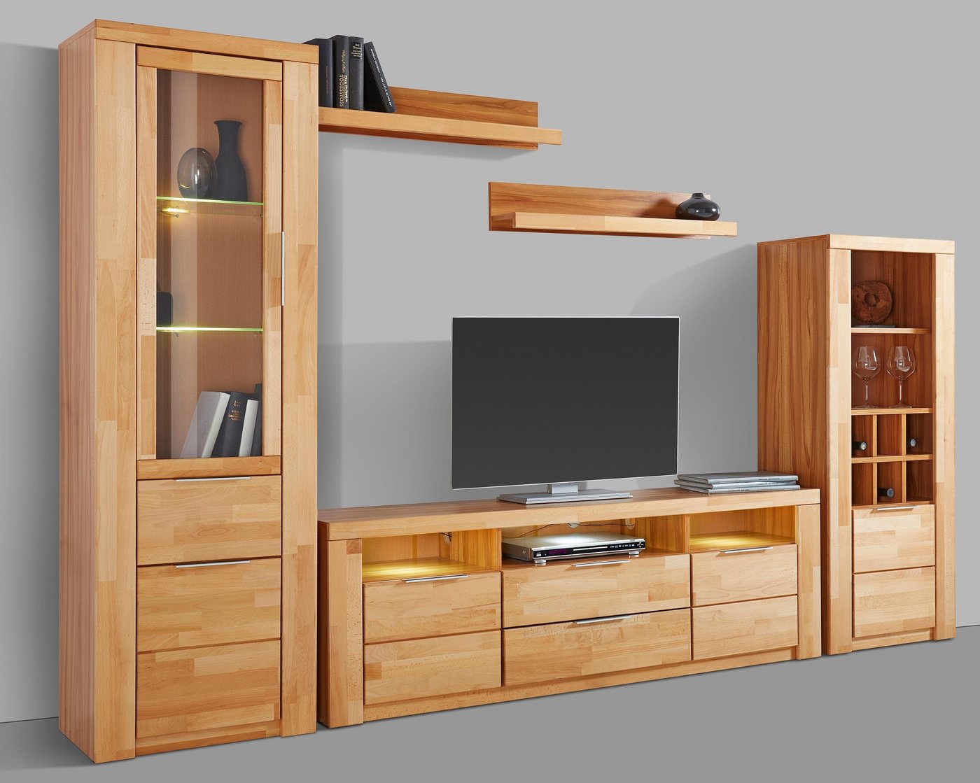 OTTO home Wohnwand Zara, (Set, 5-St), teilmassives Holz – Bild 3 von 5