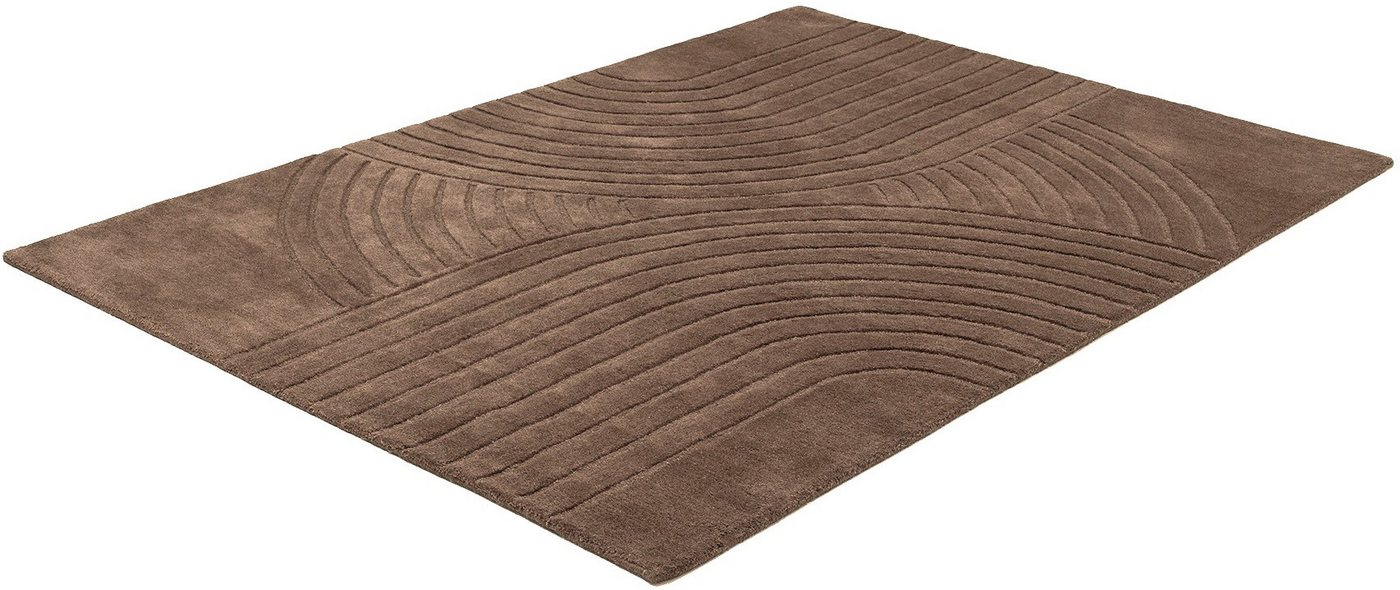 OTTO home Wollteppich Gabbo Design, Handgefertigt, Teppich, reine Wolle, rechteckig, Höhe: 14 mm, Hoch-Tief-Effekt, reine Wolle, Scandi-Look, Naturfaser – Bild 5 von 5