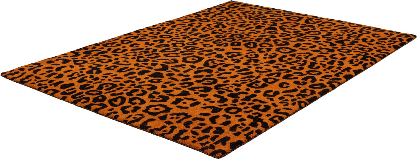 OTTO home Wollteppich Gabbo Leo, Leopardenmuster, handgearbeitet, rechteckig, Höhe: 14 mm, reine Wolle, Uni, Wohnzimmer, Schlafzimmer, Esszimmer – Bild 4 von 5