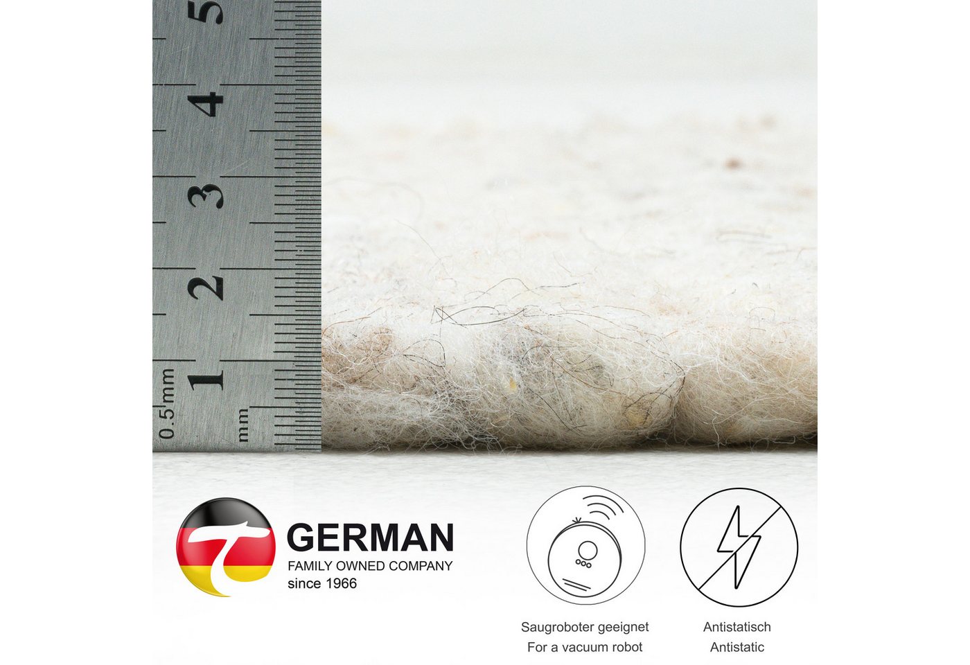 OTTO home Wollteppich Greith, Handwebteppich, rechteckig, Höhe: 12 mm, reine Wolle, meliert, handgewebt, Wendeteppich, Scandi, Wohnzimmer – Bild 4 von 5