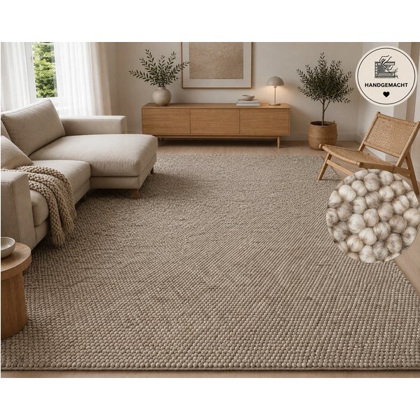 OTTO home Wollteppich Wolly, Wolle, in Standard und Premium Qualität, rechteckig, Höhe: 14 mm, handgewebt, Handweb Teppiche, Skandi, Wohnzimmer, Schlafzimmer
