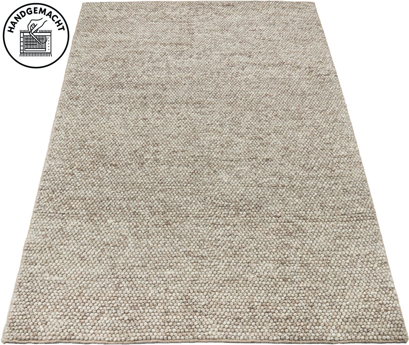 OTTO home Wollteppich Wolly, Wolle, in Standard und Premium Qualität, rechteckig, Höhe: 14 mm, handgewebt, Handweb Teppiche, Skandi, Wohnzimmer, Schlafzimmer – Bild 2 von 5