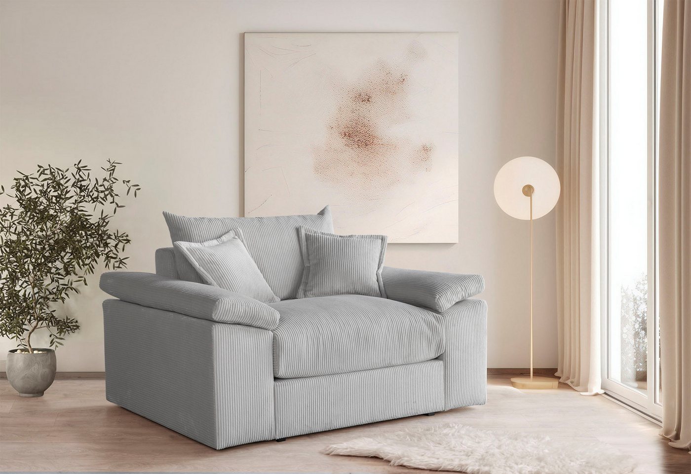 OTTO home XXL-Sessel Soft&Cosy, B: 151 cm - OTTO. Verlässliche Qualität., Mega-Sessel, Cord oder Chenille-Struktur,mit 2 Zierkissen – Bild 2 von 5
