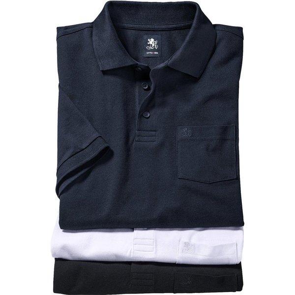 Otto Kern Poloshirt (Packung, 3er-Pack) aus reiner Baumwolle