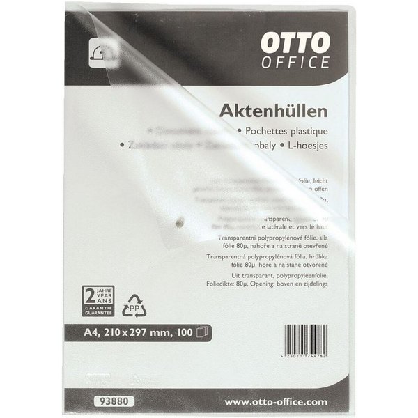 Otto Office Budget Prospekthülle, 100 Stück, genarbt, Format A4, Öffnung oben/seitlich