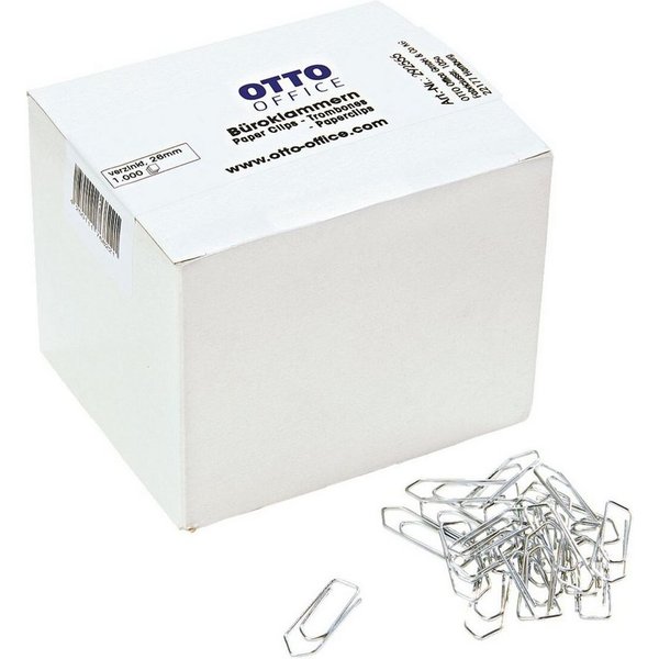 Otto Office Büroklammer, 26 mm, verzinkt, eckig